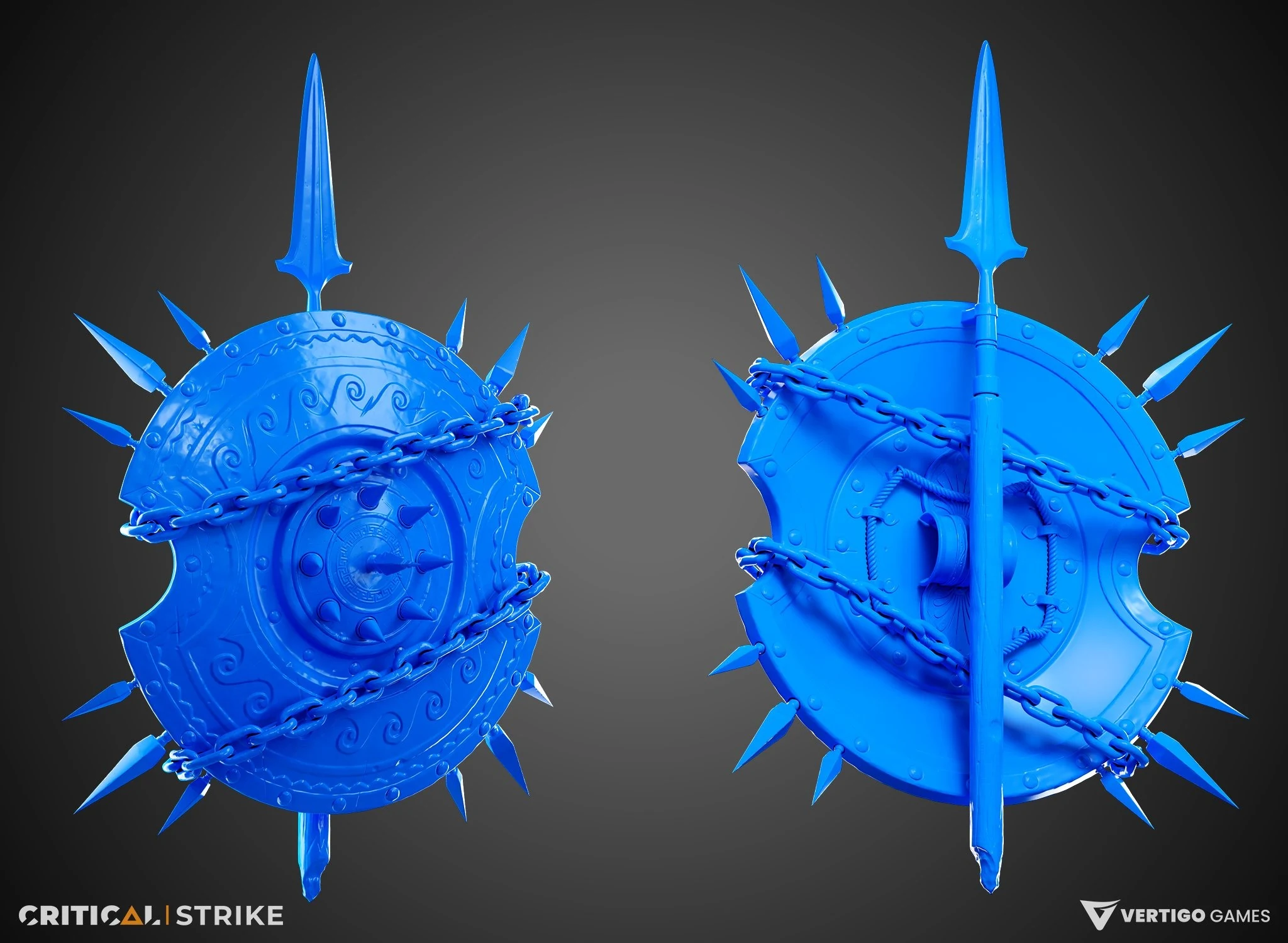 Hero's Shield high-poly clay
